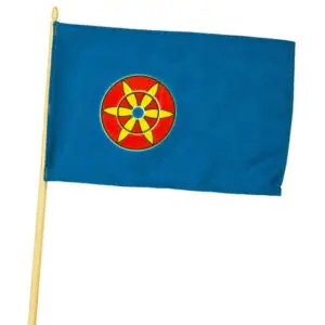 Flagg samisk/kvensk/pride håndflagg. Polyester